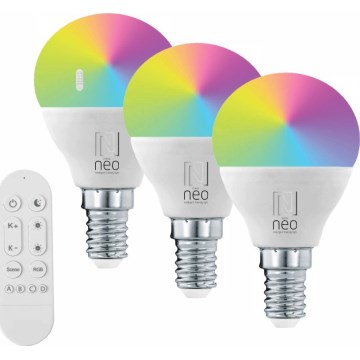 Immax NEO 07745CDO - SADA 3x stmievateľných LED žiaroviek RGB+CCT E14/6W/230V Wi-Fi + diaľkové ovládanie
