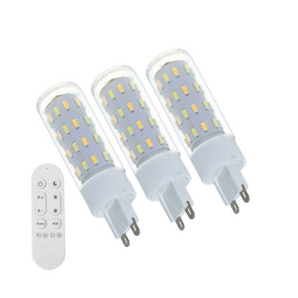 Immax NEO 07763CDO - Sada 3x stmievateľných LED žiaroviek CCT G9/4W/230V Wi-Fi Tuya + diaľkové ovládanie