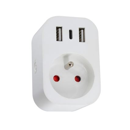 Immax NEO 07772L - Inteligentná rozbočovacia zásuvka 16A/230V + 2xUSB+1xUSB C Wi-Fi Tuya