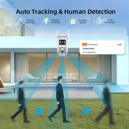 Immax NEO 07783L - Inteligentná vonkajšia kamera so senzorom DOUBLE 355° P/T 2x2MP IP65 Wi-Fi Tuya