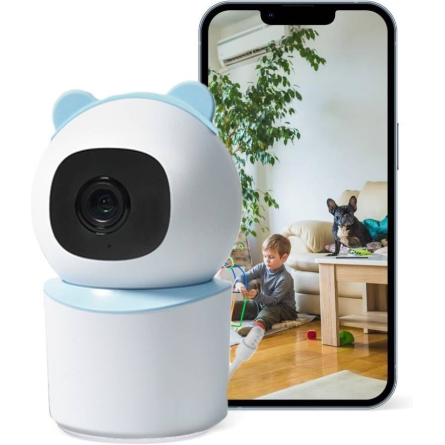 Immax NEO 07788L - Inteligentná kamera so senzorom 355° 50° P/T 4MP Wi-Fi Tuya modrá