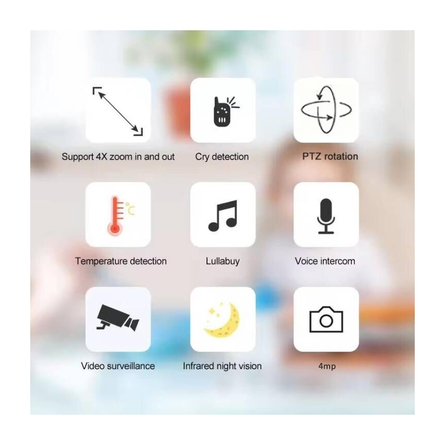 Immax NEO 07788L - Inteligentná kamera so senzorom 355° 50° P/T 4MP Wi-Fi Tuya modrá