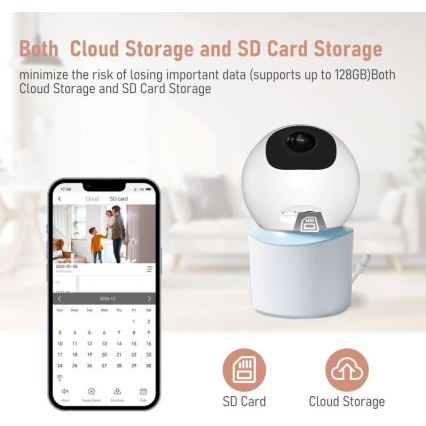 Immax NEO 07788L - Inteligentná kamera so senzorom 355° 50° P/T 4MP Wi-Fi Tuya modrá