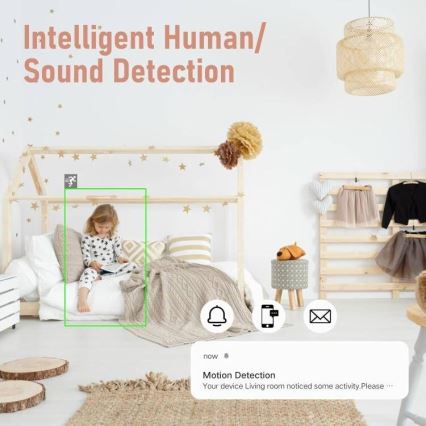 Immax NEO 07788L - Inteligentná kamera so senzorom 355° 50° P/T 4MP Wi-Fi Tuya modrá