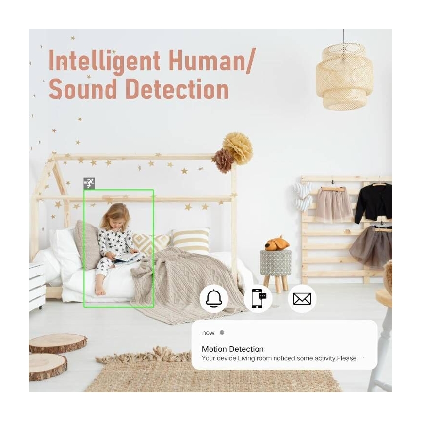 Immax NEO 07788L - Inteligentná kamera so senzorom 355° 50° P/T 4MP Wi-Fi Tuya modrá
