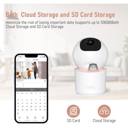 Immax NEO 07789L - Inteligentná kamera so senzorom 355° 50° P/T 4MP Wi-Fi Tuya ružová