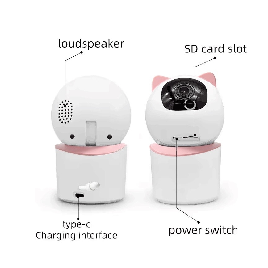 Immax NEO 07789L - Inteligentná kamera so senzorom 355° 50° P/T 4MP Wi-Fi Tuya ružová