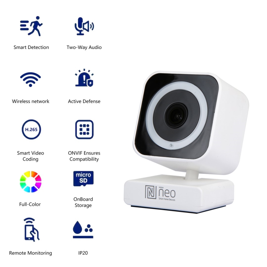 Immax NEO 07796L-Inteligentná vnútorná kamera so senzorom LITTLE CUBE 3MP 5V Wi-Fi Tuya