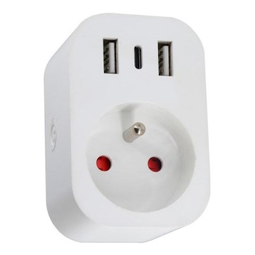 Immax NEO 07799L - Inteligentná rozbočovacia zásuvka 16A/230V + 2×USB + 1×USB‑C Wi‑Fi Tuya