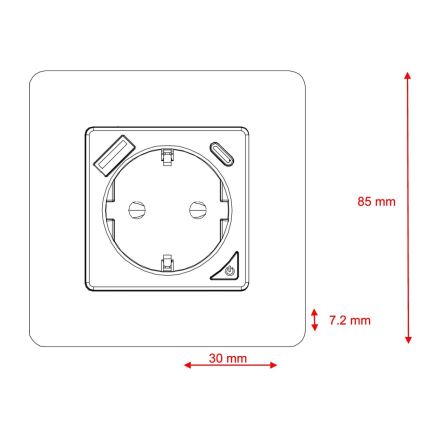 Immax NEO 07801L - Inteligentná zásuvka 16A/230V + 1x USB-A + 1x USB-C Tuya SCHUKO