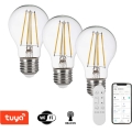 Immax NEO 07806CDO - SADA 3x LED CCT stmievateľné žiarovky E27/7,3W/230V Tuya Wi-Fi + diaľkové ovládanie