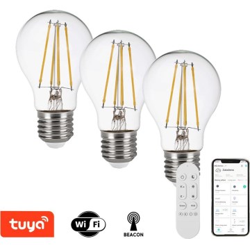Immax NEO 07806CDO - SADA 3x LED CCT stmievateľné žiarovky E27/7,3W/230V Tuya Wi-Fi + diaľkové ovládanie