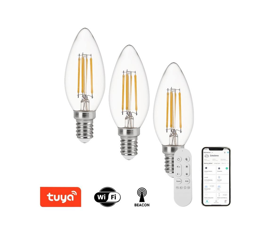 NEO 07807CDO - Sada 3x LED CCT stmievateľných žiaroviek E14/4W/230V Wi‑Fi + diaľkové ovládanie 07807CDO