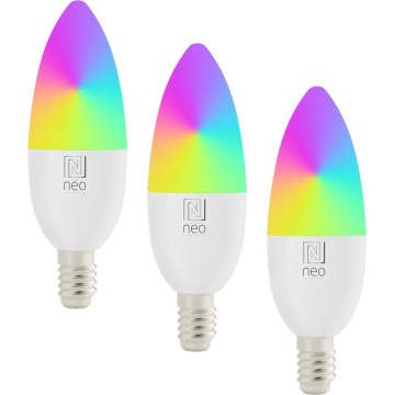 Immax NEO 07808C - SADA 3x stmievateľná LED žiarovka RGB+CCT E14/4,8W/230V