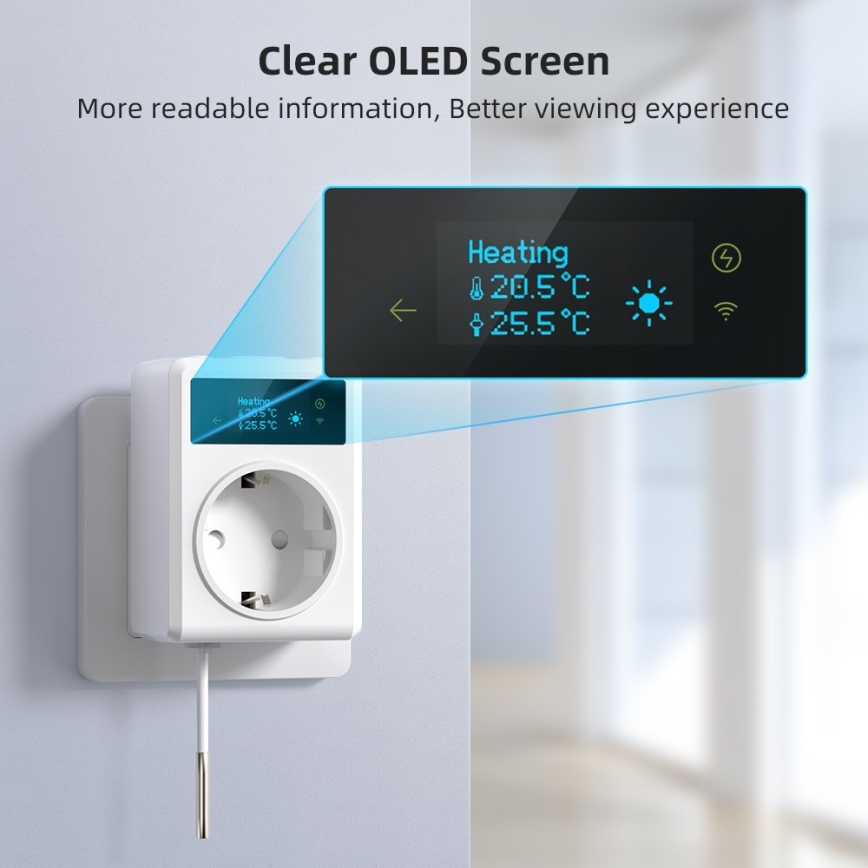 Immax NEO 07811L - Inteligentná zásuvka s teplomerom F 3680W Wi-Fi
