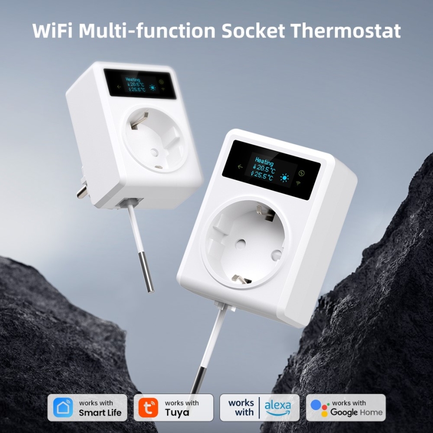 Immax NEO 07811L - Inteligentná zásuvka s teplomerom F 3680W Wi-Fi