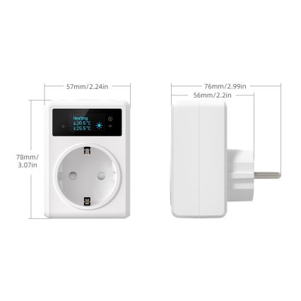 Immax NEO 07811L - Inteligentná zásuvka s teplomerom F 3680W Wi-Fi