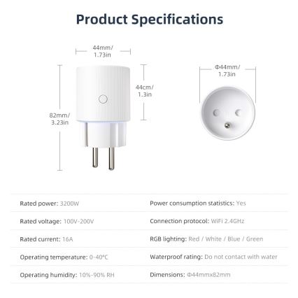 Immax NEO 07812L - Inteligentná zásuvka E 3500 W Wi‑Fi