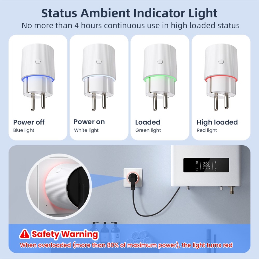 Immax NEO 07812L - Inteligentná zásuvka E 3500W Tuya Wi-Fi
