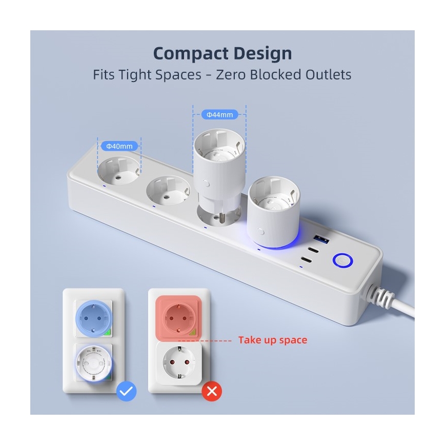 Immax NEO 07813L - Inteligentná zásuvka typ F 3500 W Tuya Wi‑Fi
