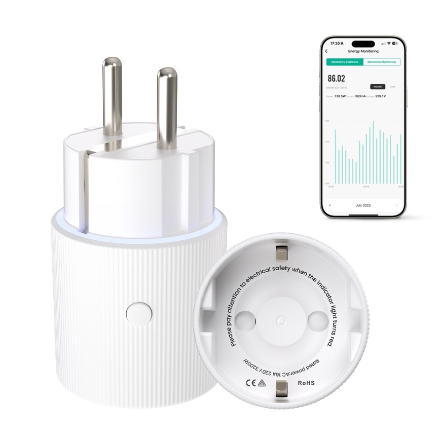 Immax NEO 07813L - Inteligentná zásuvka typ F 3500 W Tuya Wi‑Fi