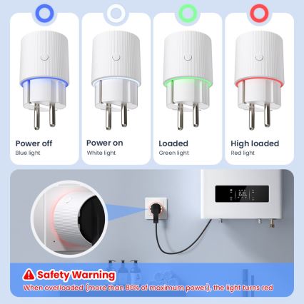 Immax NEO 07813L - Inteligentná zásuvka typ F 3500 W Tuya Wi‑Fi