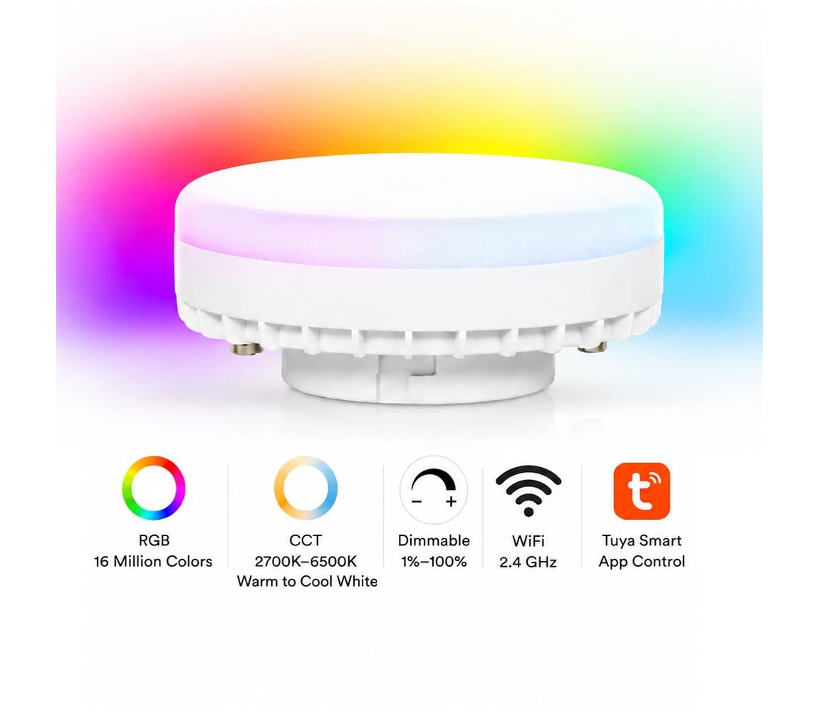 NEO 07816L - LED RGB+CCT Stmievateľná žiarovka GX53/14W/230V Wi-Fi Tuya 07818L