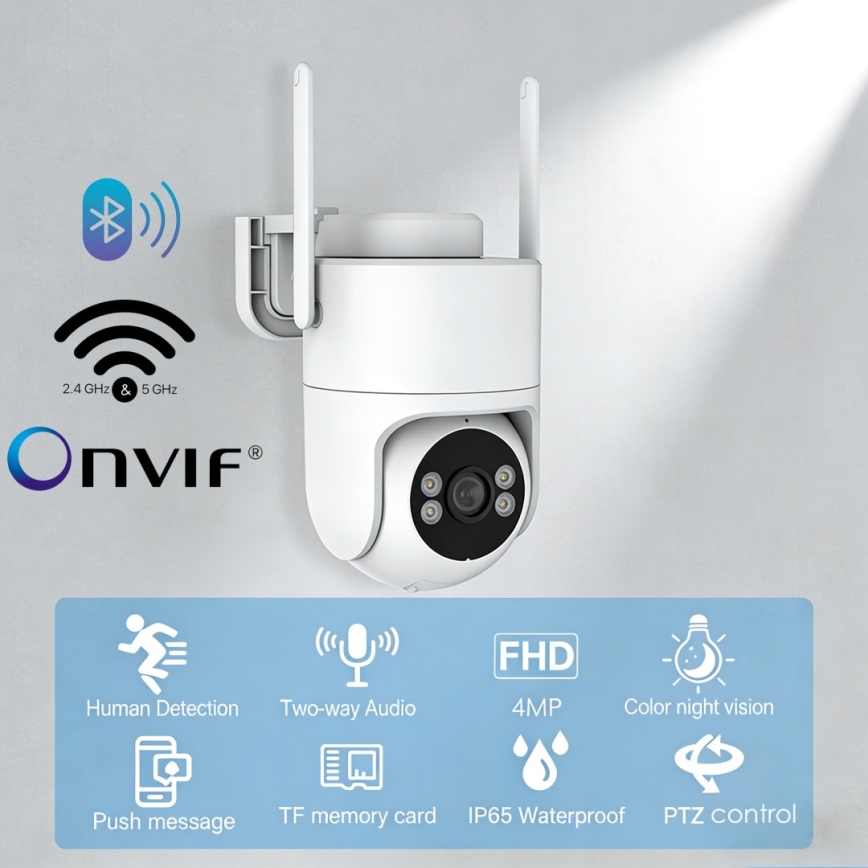 Immax NEO 07819L - Inteligentná vonkajšia kamera so snímačom 4 MP, 5 V, IP65, Tuya Wi‑Fi