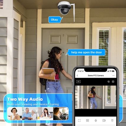 Immax NEO 07825L - Inteligentná vonkajšia kupolová kamera so snímačom 5MP, 230V, IP66, TUYA, Wi-Fi