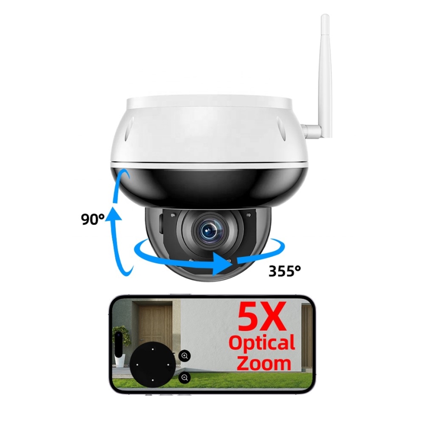 Immax NEO 07825L - Inteligentná vonkajšia kupolová kamera so snímačom 5MP, 230V, IP66, TUYA, Wi-Fi