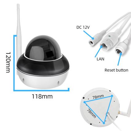 Immax NEO 07825L - Inteligentná vonkajšia kupolová kamera so snímačom 5MP, 230V, IP66, TUYA, Wi-Fi