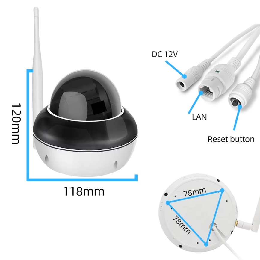 Immax NEO 07825L - Inteligentná vonkajšia kupolová kamera so snímačom 5MP, 230V, IP66, TUYA, Wi-Fi