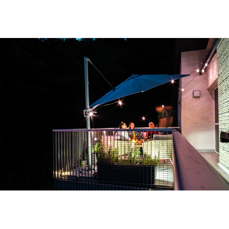 LED RGB+CCT Stmievateľná vonkajšia reťaz GIRLANDA 15xLED/1W/230V 15m Wi-Fi Tuya IP65 + diaľkové ovládanie