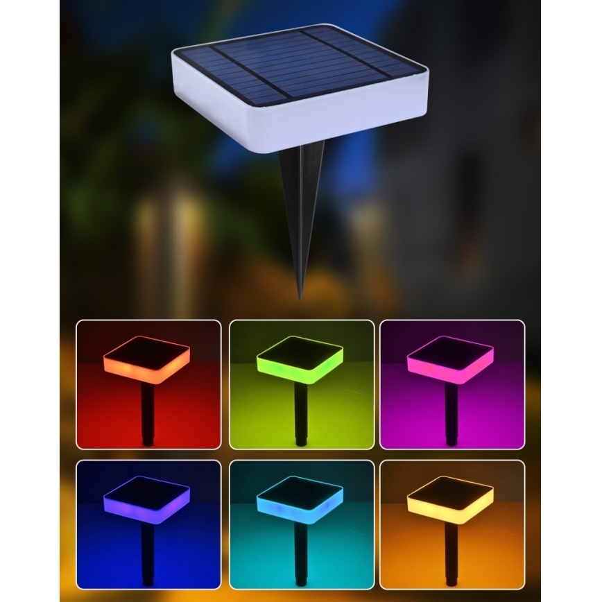 Immax NEO 07911L - LED RGB Stmievateľné solárne svietidlo so senzorom NEO LITE LED/1W/5V hranatý IP54 Tuya 1300 mAh