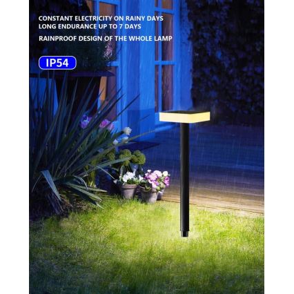 Immax NEO 07911L - LED RGB Stmievateľné solárne svietidlo so senzorom NEO LITE LED/1W/5V hranatý IP54 Tuya 1300 mAh