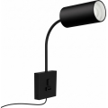 Immax NEO 08295L - Nástenné svietidlo s USB PUNTO 1xGU10/9W/230V čierne