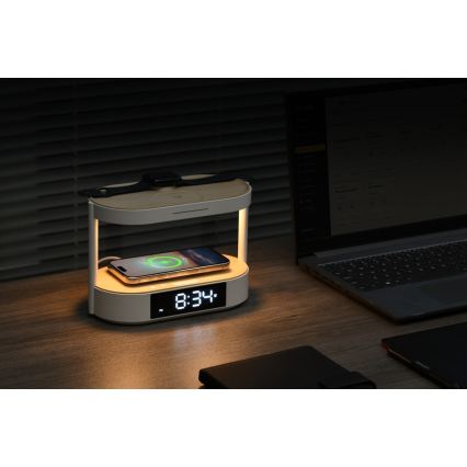 Immax NEO 09111L - stmievateľná LED stolná lampa s budíkom a nabíjaním TRIPLE DOCK LED/1,5W/5V