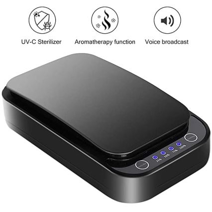 UV Sterilizátor pre respirátory a drobné predmety Qi nabíjanie/9W/5V čierna