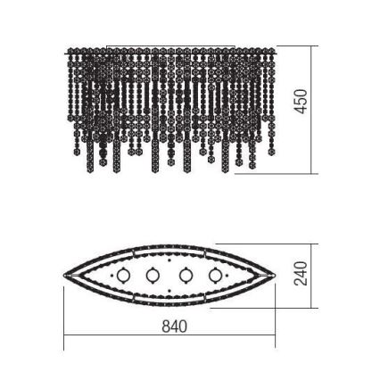 Incanti ITV CLOV4 10 60 - Prisadený krištáľový luster TREVI 4xGU10/50W/230V