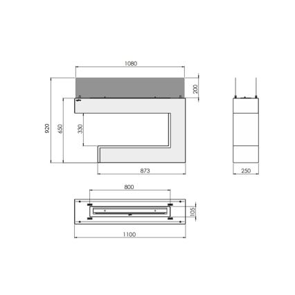 InFire - BIO krb 110x92 cm 3kW čierna