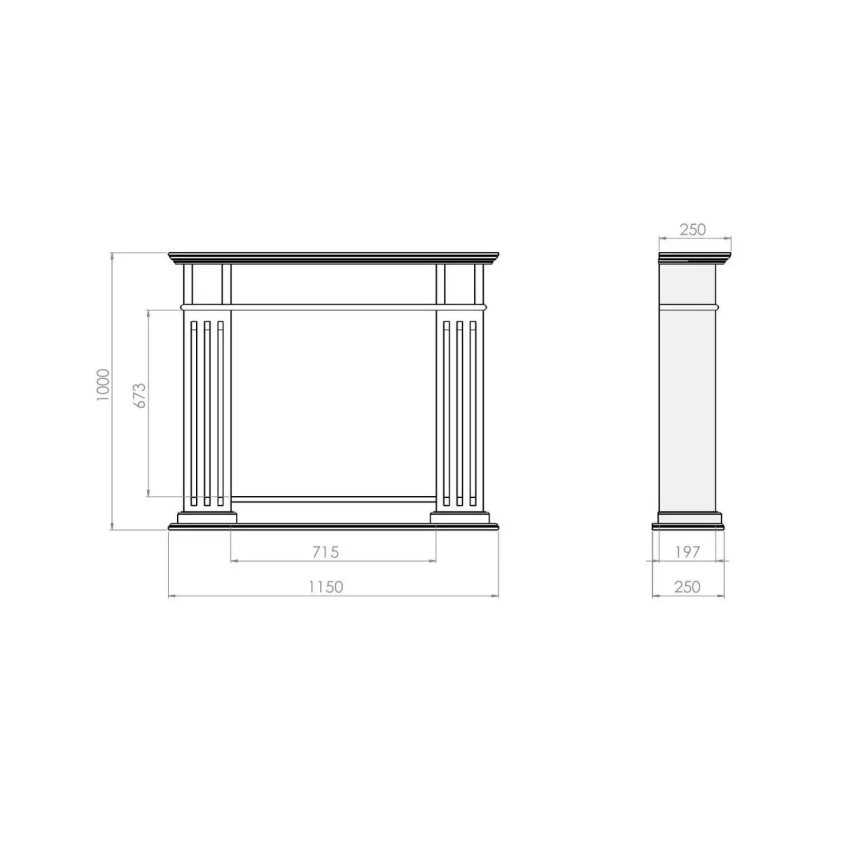 InFire - BIO krb 115x100 cm 3kW biela