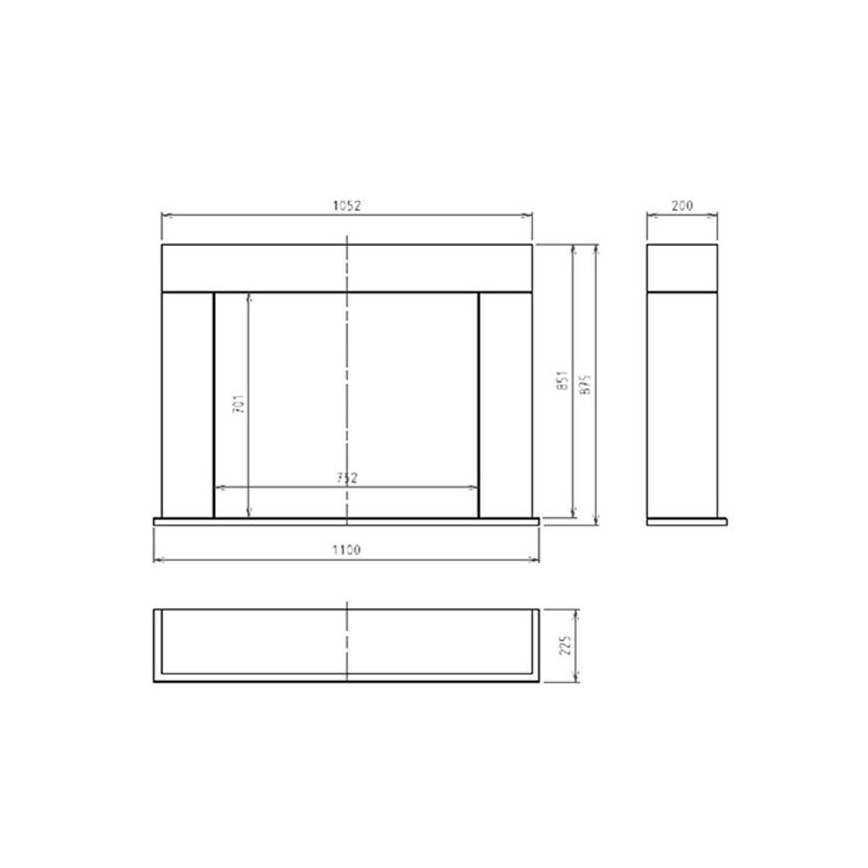 InFire - BIO krb 87,5x110 cm 3kW biela