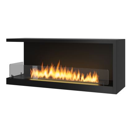 InFire - Rohový BIO krb 110x45 cm 3kW čierna