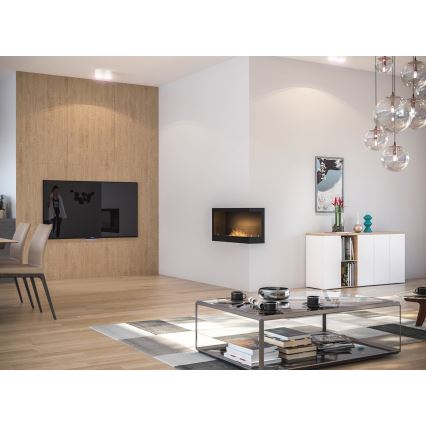 InFire - Rohový BIO krb 45x90 cm 3kW čierna