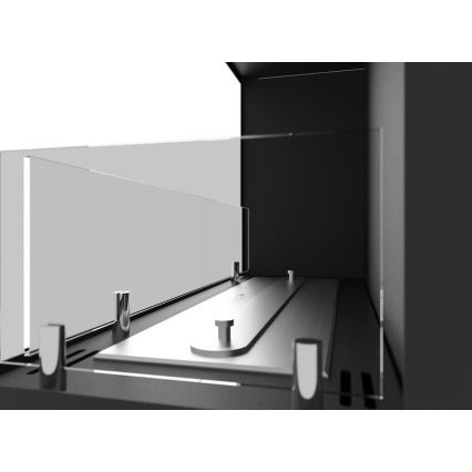 InFire - Rohový BIO krb 45x90 cm 3kW čierna