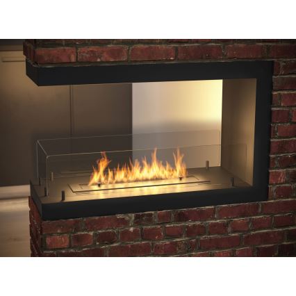 InFire - Rohový BIO krb 80x50 cm 3kW obojstranný