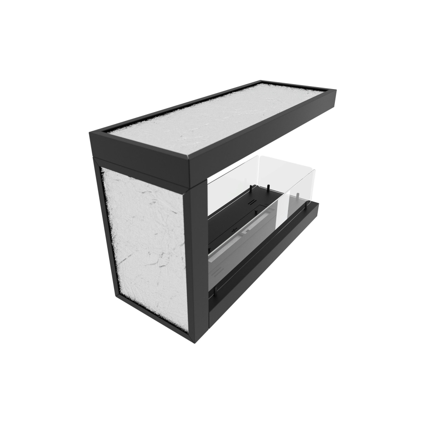 InFire - Rohový BIO krb 80x50 cm 3kW obojstranný