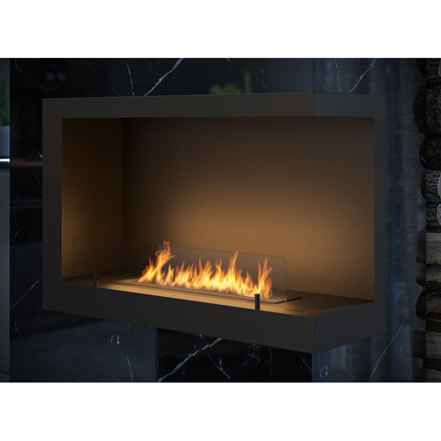 InFire - Rohový BIO krb 84x54 cm 3kW čierna