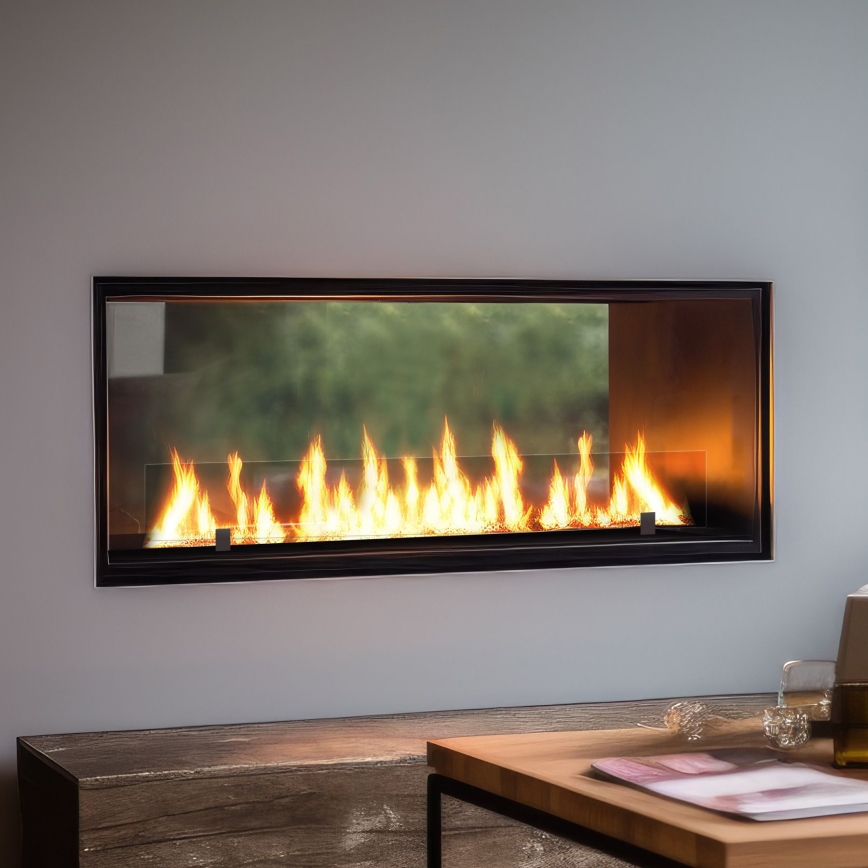 InFire - Vstavaný BIO krb 48,5x123,5 cm 6kW čierna