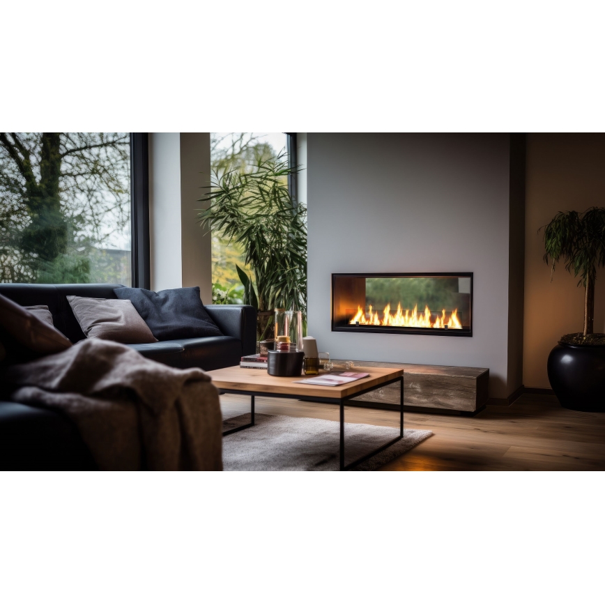 InFire - Vstavaný BIO krb 48,5x123,5 cm 6kW čierna